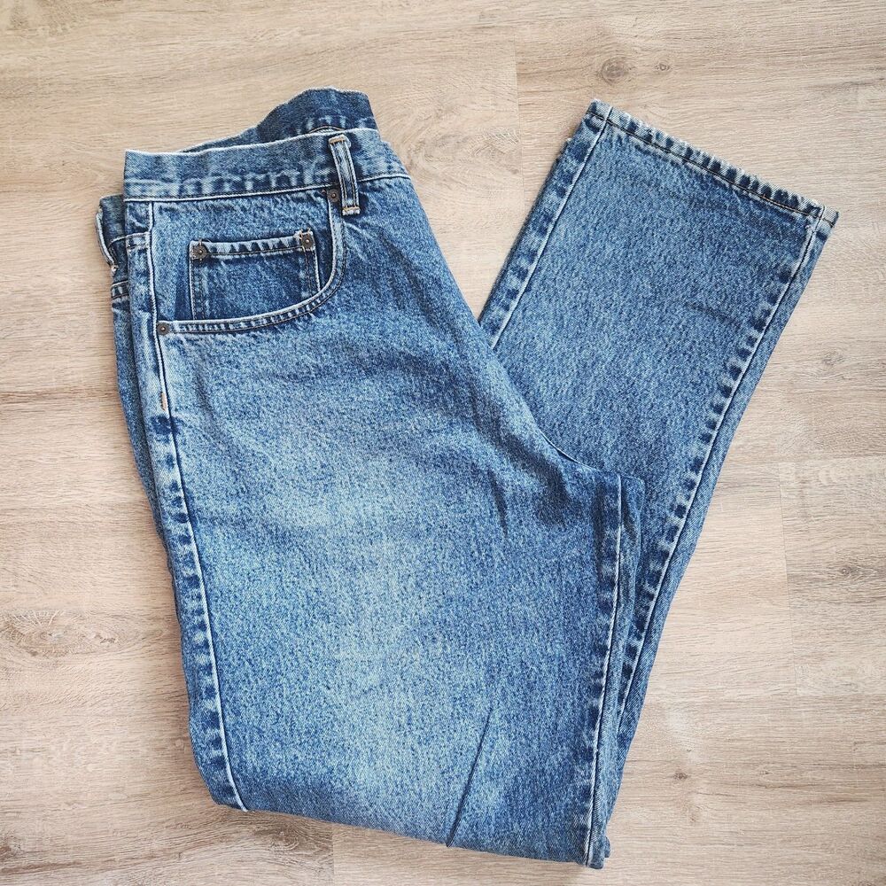 Pepe Jeans London Mens 38x32 Blue Straight Leg Denim Jeans Medium Wash